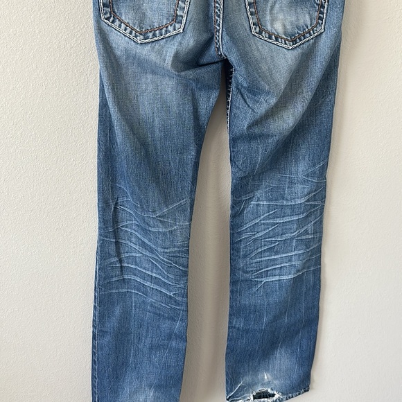 Men's B Tuff Zac Blue Denim Jeans Bootcut 28” x 34" Western Cowboy - Picture 12 of 14